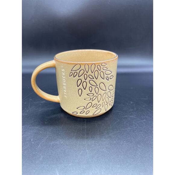 Starbucks 2013 Brown Embossed Coffee Mug with Leaves 14 Fl oz - Picture 1 of 7
